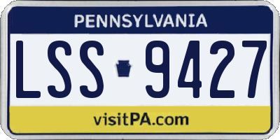 PA license plate LSS9427