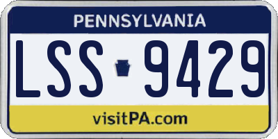 PA license plate LSS9429