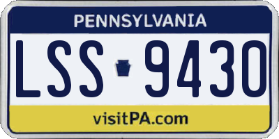 PA license plate LSS9430