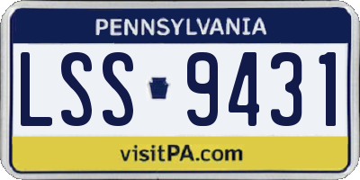 PA license plate LSS9431