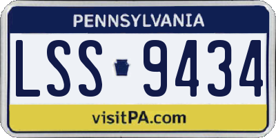PA license plate LSS9434