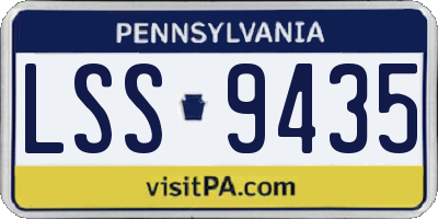 PA license plate LSS9435