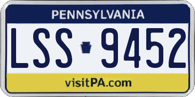 PA license plate LSS9452