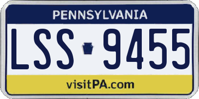 PA license plate LSS9455