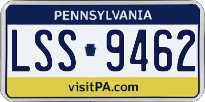 PA license plate LSS9462