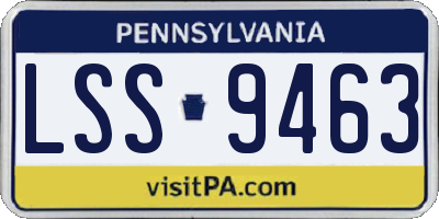 PA license plate LSS9463