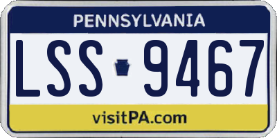 PA license plate LSS9467