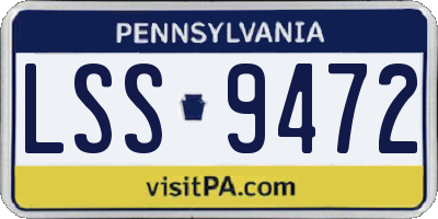 PA license plate LSS9472