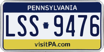 PA license plate LSS9476
