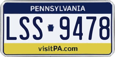 PA license plate LSS9478