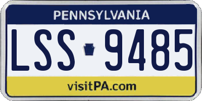 PA license plate LSS9485