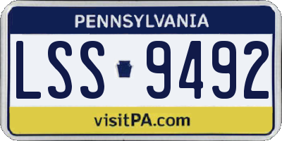 PA license plate LSS9492