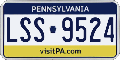PA license plate LSS9524