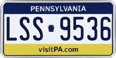 PA license plate LSS9536