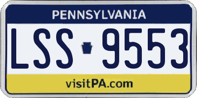 PA license plate LSS9553