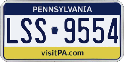 PA license plate LSS9554