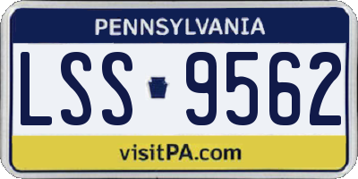 PA license plate LSS9562