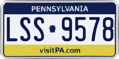 PA license plate LSS9578