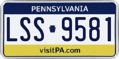PA license plate LSS9581