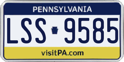 PA license plate LSS9585
