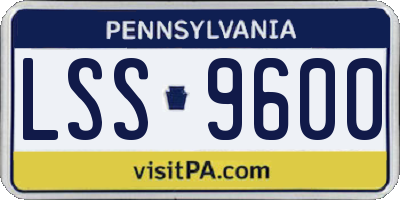 PA license plate LSS9600