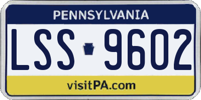 PA license plate LSS9602