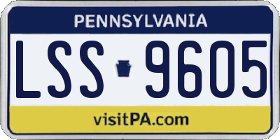 PA license plate LSS9605