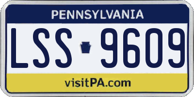 PA license plate LSS9609