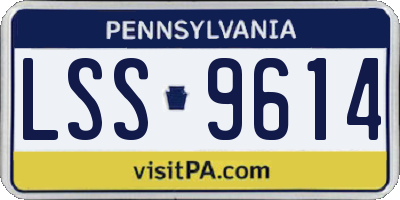 PA license plate LSS9614