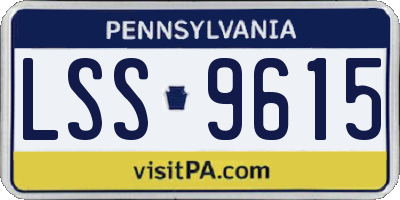 PA license plate LSS9615