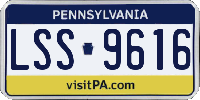 PA license plate LSS9616
