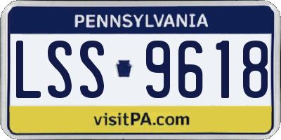 PA license plate LSS9618