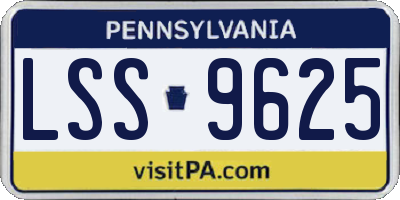 PA license plate LSS9625
