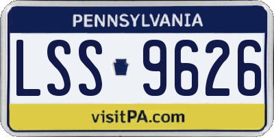 PA license plate LSS9626