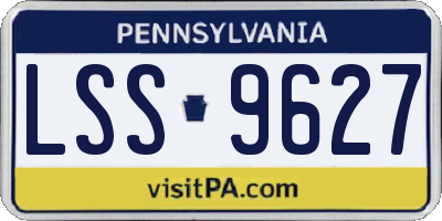 PA license plate LSS9627