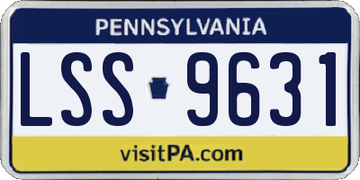 PA license plate LSS9631