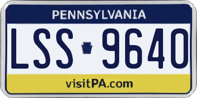 PA license plate LSS9640