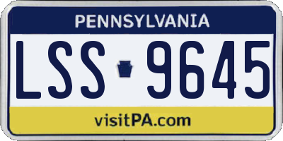 PA license plate LSS9645