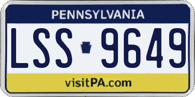 PA license plate LSS9649