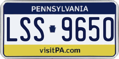 PA license plate LSS9650