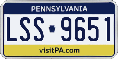 PA license plate LSS9651