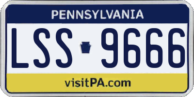 PA license plate LSS9666