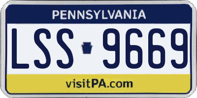 PA license plate LSS9669