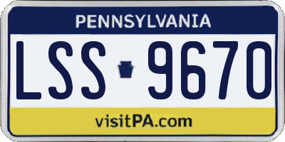 PA license plate LSS9670