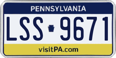 PA license plate LSS9671