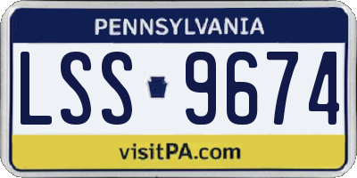 PA license plate LSS9674