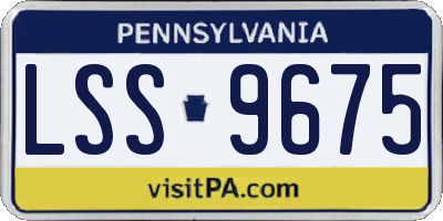 PA license plate LSS9675