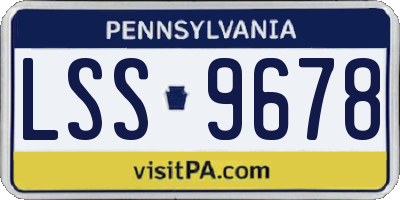 PA license plate LSS9678