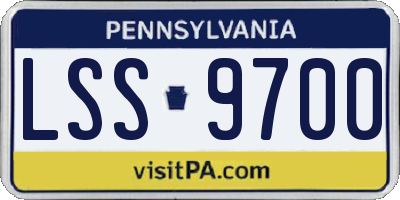 PA license plate LSS9700