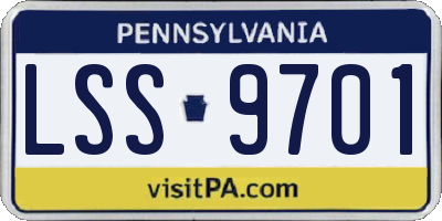 PA license plate LSS9701